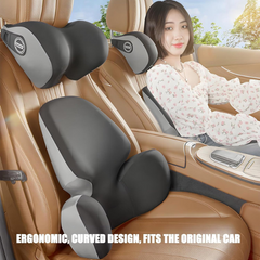 Drive Pain-Free - Car Headrest and Lumbar Neck and Back Pillow