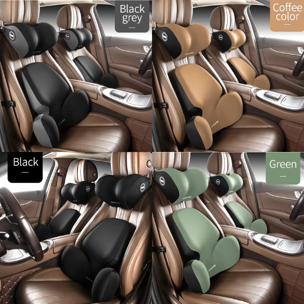Drive Pain-Free - Car Headrest and Lumbar Neck and Back Pillow