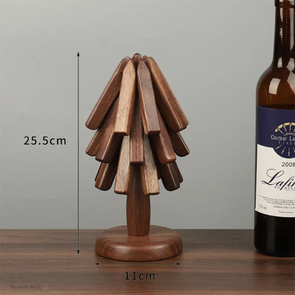 Wooden Tree Treevet Coaster Set - No-more Heat Damage