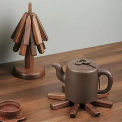 Wooden Tree Treevet Coaster Set - No-more Heat Damage