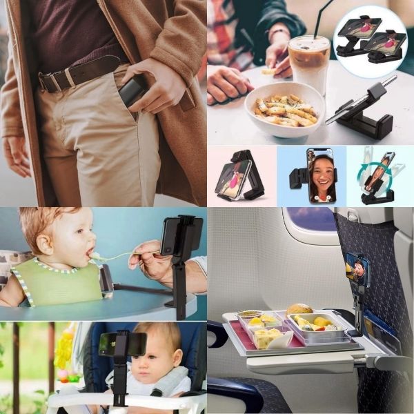 Universal Fit, No Hassle - 360° Rotation Airplane Phone Holder
