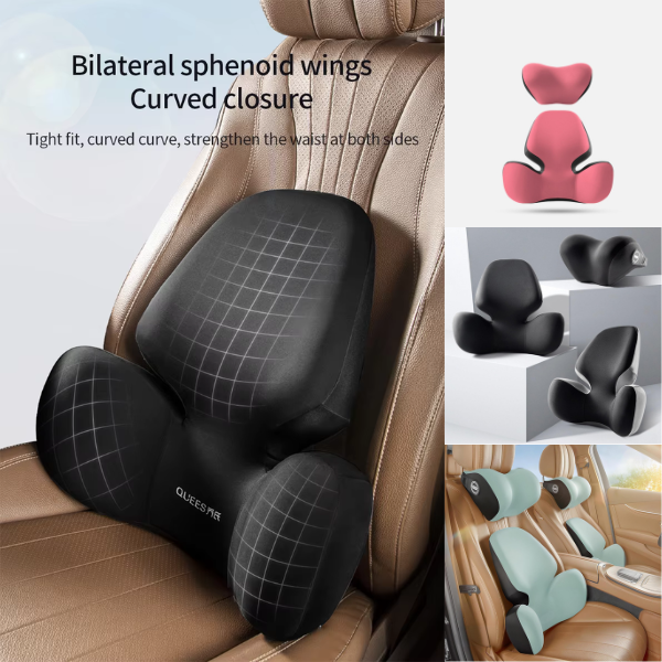 Drive Pain-Free - Car Headrest and Lumbar Neck and Back Pillow
