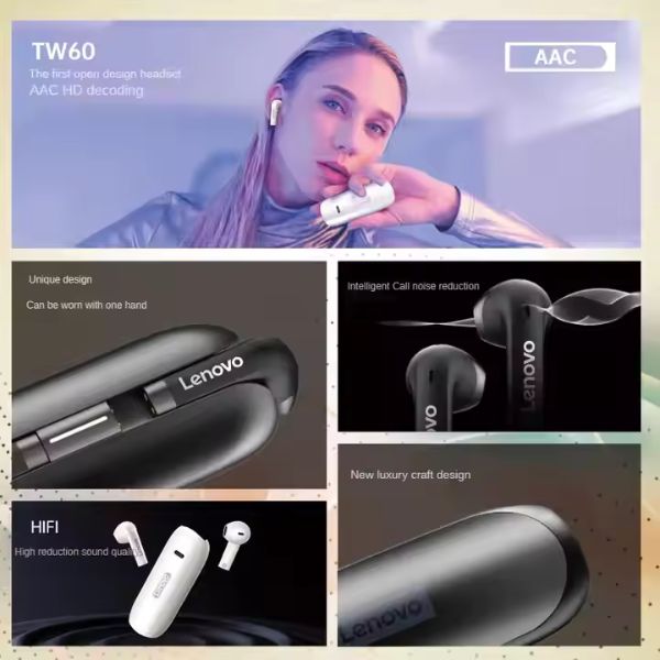 Long Play, Pure Sound - Lenovo TW60 Wireless Earphones