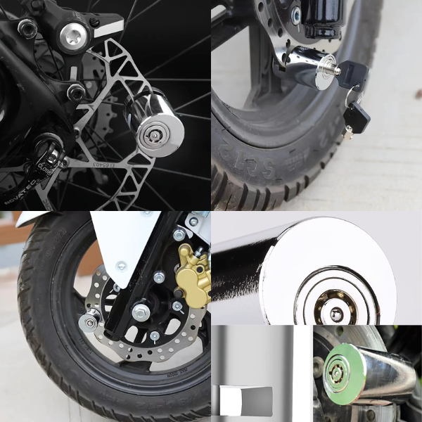Push to Lock -  Anti-Theft Sturdy Wheel Disc-Brake Lock