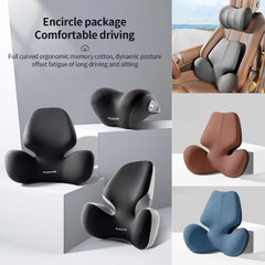 Drive Pain-Free - Car Headrest and Lumbar Neck and Back Pillow