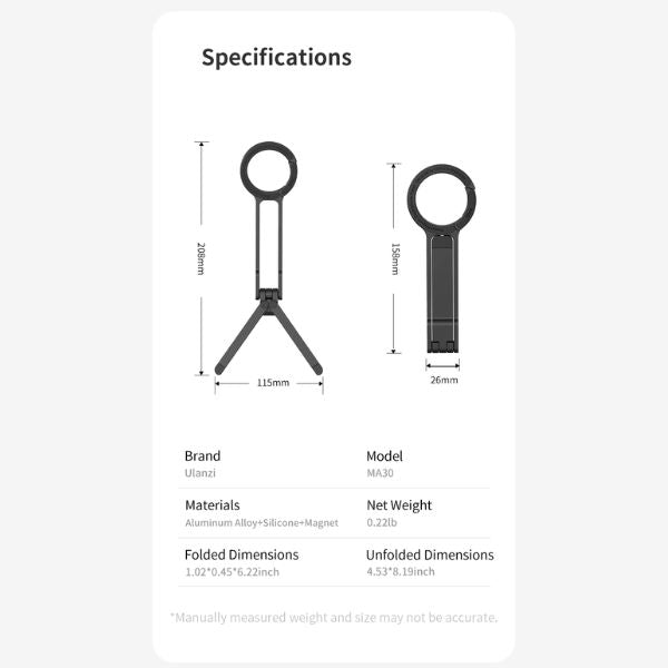 Lightweight - Ulanzi MA30 Magnetic Phone Tripod for Perfect Shots