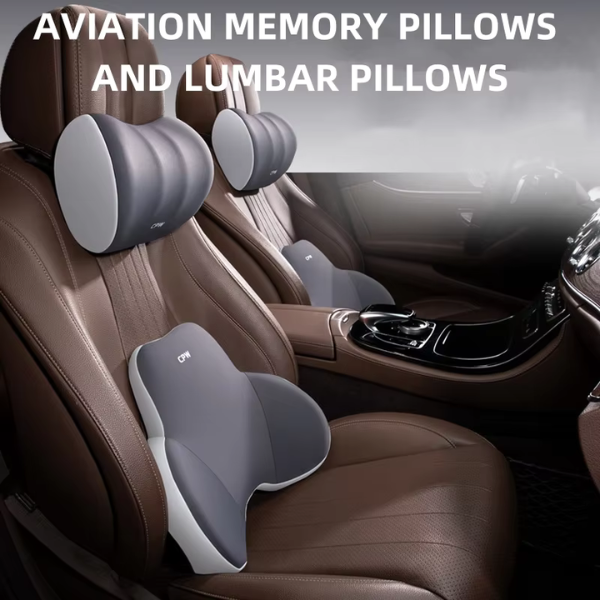 Drive Pain-Free - Car Headrest and Lumbar Neck and Back Pillow